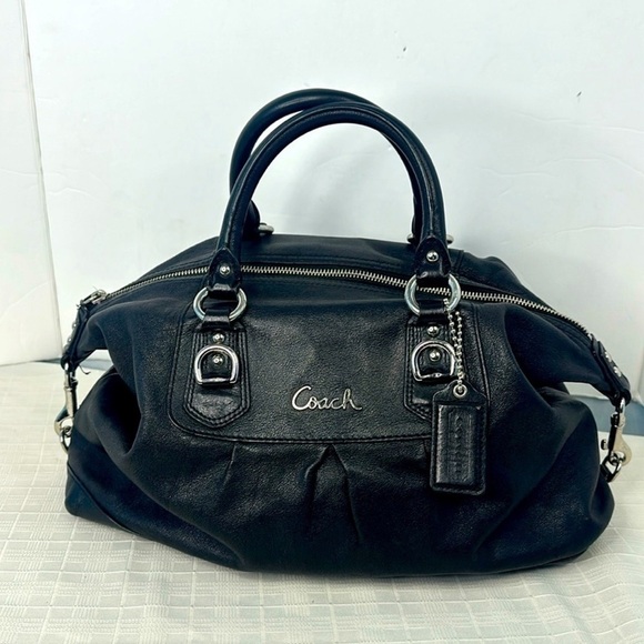 Coach F15447 Ashley Leather Handbag silver/black - Picture 1 of 9